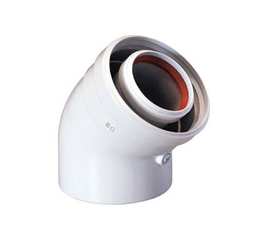 Baxi Коаксиальный отвод полипропиленовый 45°, диам. 80/125 мм, HT KHG71408881-