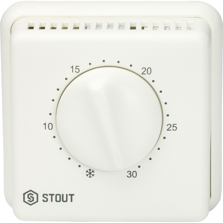STOUT Комнатный проводной термостат TI-N с переключателем зима-лето и светодиодом STE-0001-000001